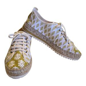 Ochre ANTHROPOLOGIE SZ Blockprint Dapohne Jute Sneaker sz 39/ 8.5